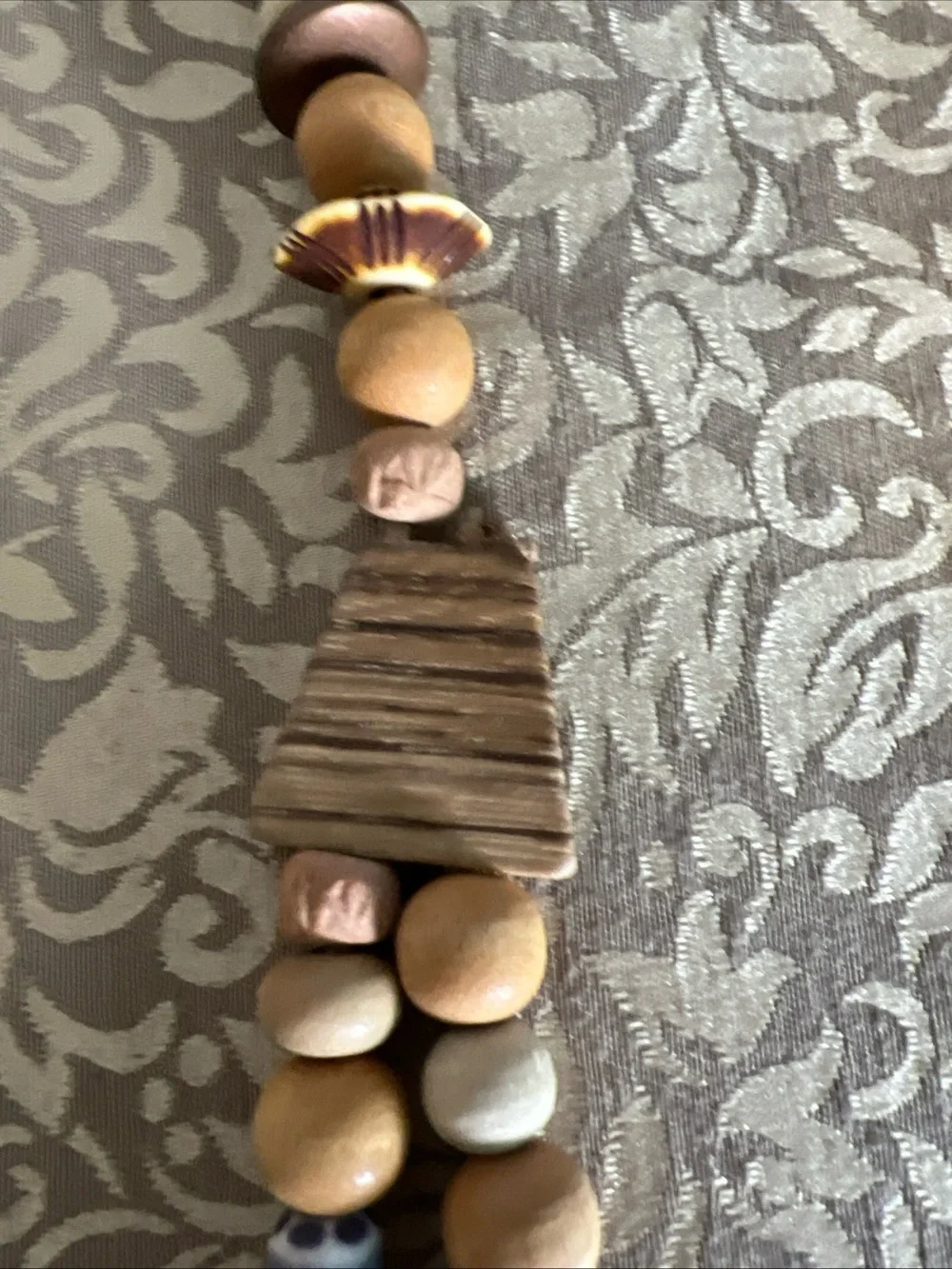 Chunky Wooden Necklace Gold Tone Spacers = Different Sizes, Colors & Shapes Boho